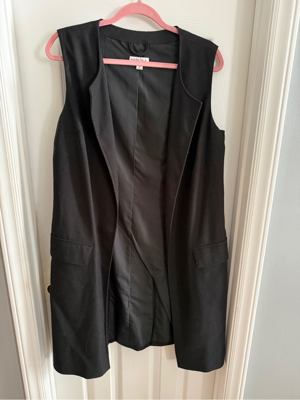 Merona Black Lined vest Jacket L
